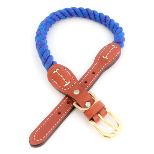Rope collar with leather accents