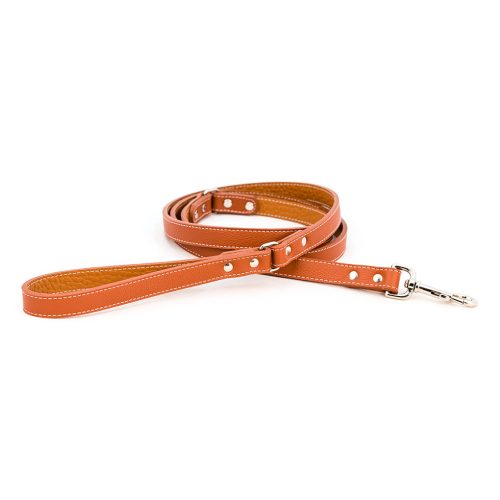 Orange leather leash
